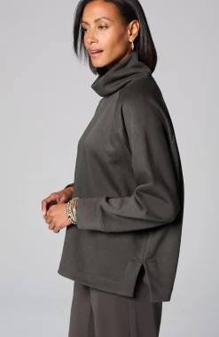 Pure Jill Fleece Stepped-Hem Top