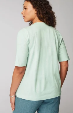 Pure Jill Hemp & Cotton Button-Front Top