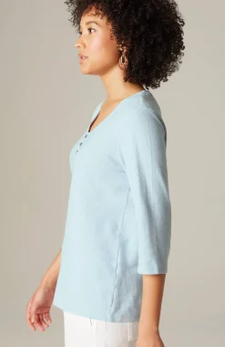 Pure Jill Hemp & Cotton Henley Top