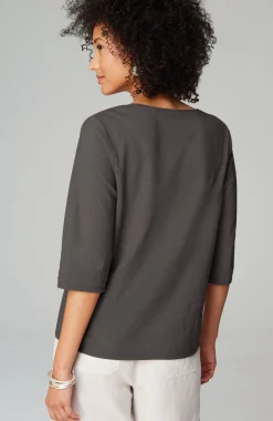 Pure Jill Hemp & Cotton Henley Top