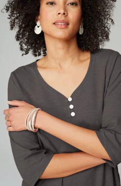 Pure Jill Hemp & Cotton Henley Top