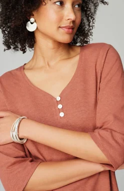 Pure Jill Hemp & Cotton Henley Top