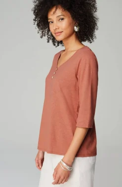 Pure Jill Hemp & Cotton Henley Top
