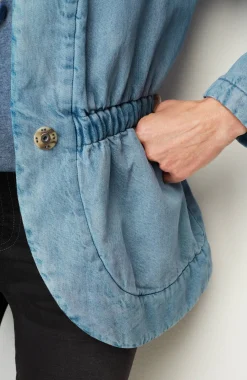 Pure Jill Indigo Curved-Hem Jacket