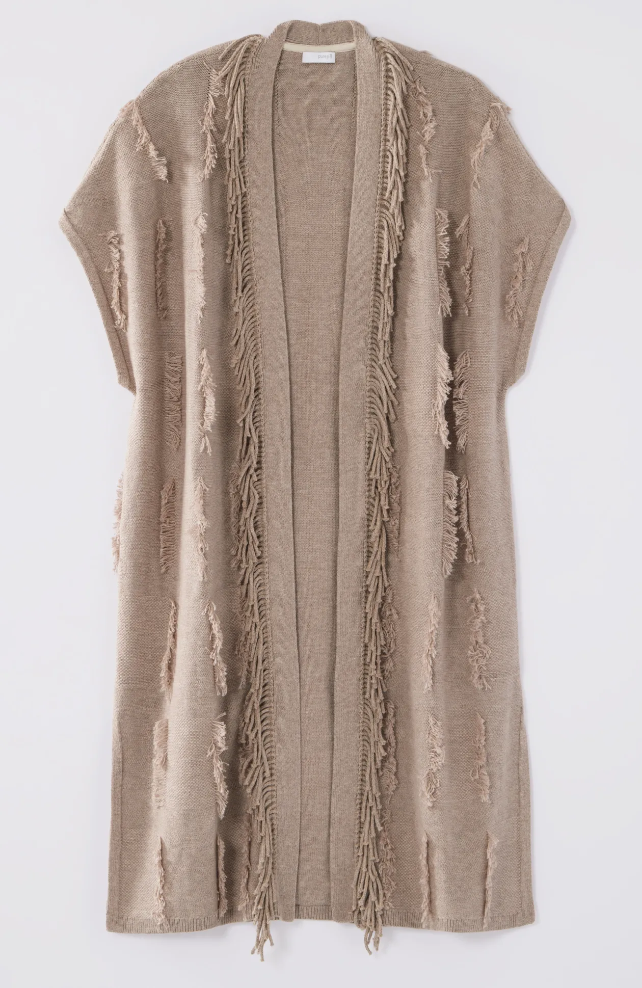 Pure Jill Jacquard Fringe Gilet
