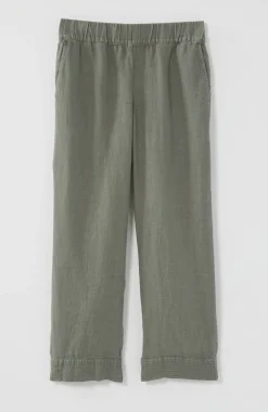 Pure Jill Linen Trapunto-Stitched Pants