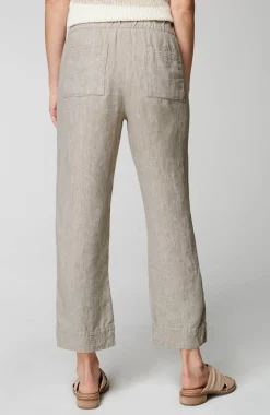 Pure Jill Linen Trapunto-Stitched Pants