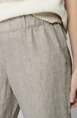 Pure Jill Linen Trapunto-Stitched Pants