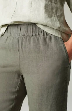 Pure Jill Linen Trapunto-Stitched Pants