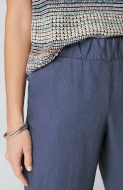 Pure Jill Linen Trapunto-Stitched Pants