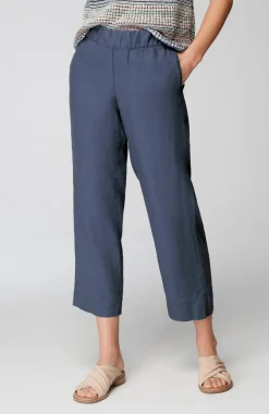 Pure Jill Linen Trapunto-Stitched Pants