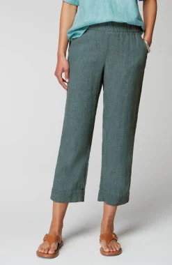 Pure Jill Linen Trapunto-Stitched Pants