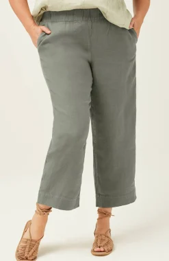Pure Jill Linen Trapunto-Stitched Pants