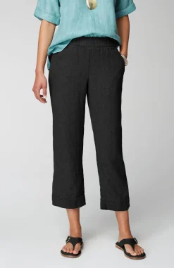 Pure Jill Linen Trapunto-Stitched Pants