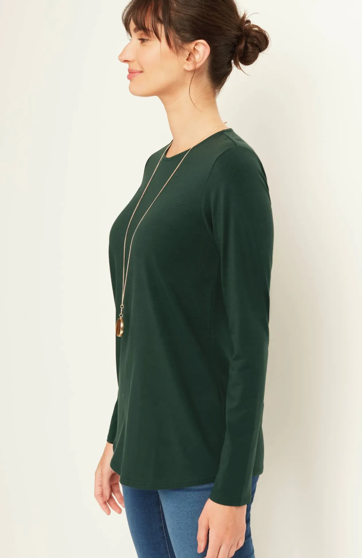 Pure Jill Long-Sleeve Shirttail Tee