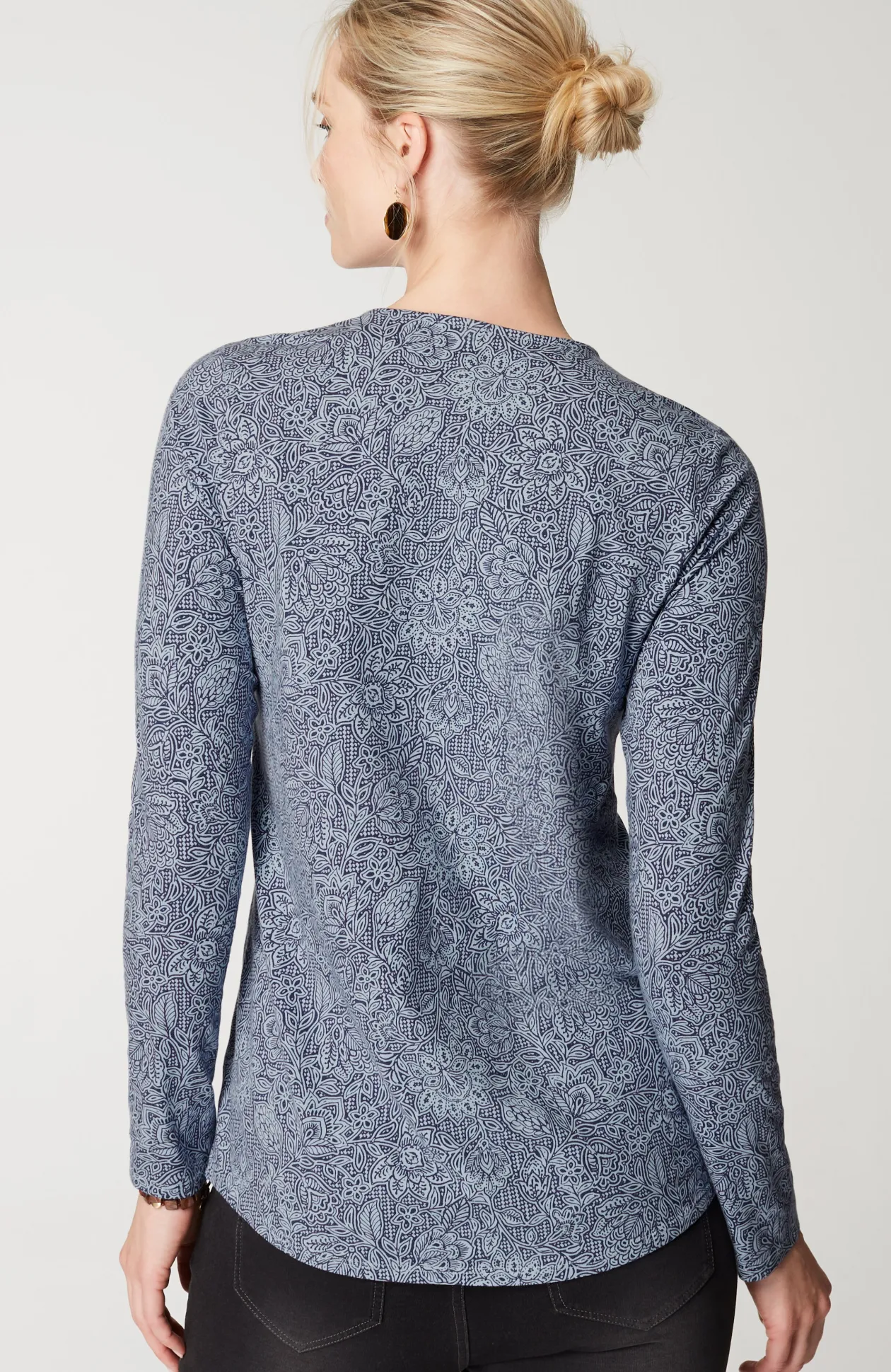 Pure Jill Long-Sleeve Shirttail Tee