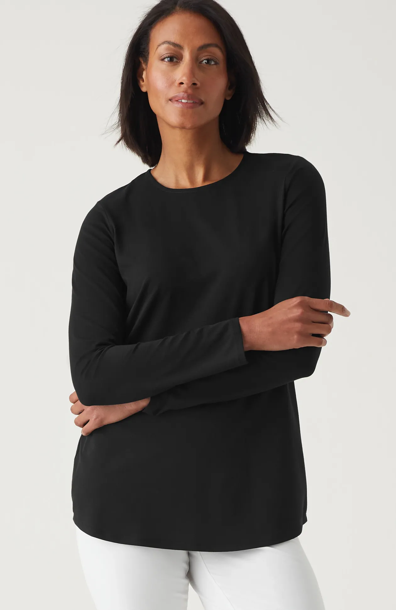 Pure Jill Long-Sleeve Shirttail Tee