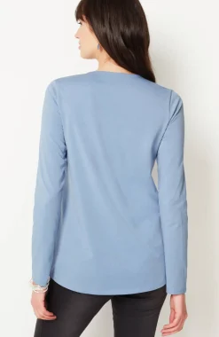Pure Jill Long-Sleeve Shirttail Tee