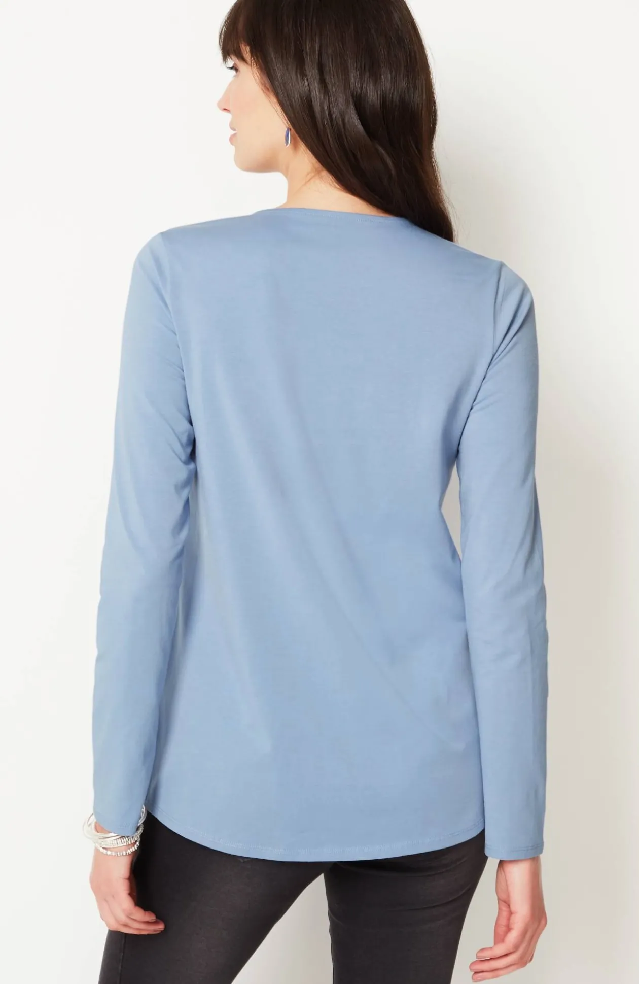 Pure Jill Long-Sleeve Shirttail Tee
