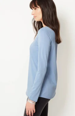 Pure Jill Long-Sleeve Shirttail Tee