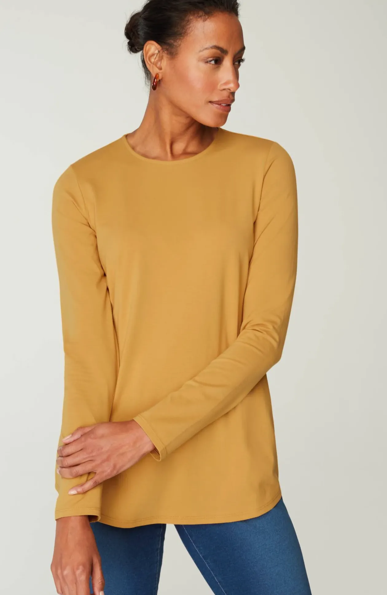 Pure Jill Long-Sleeve Shirttail Tee