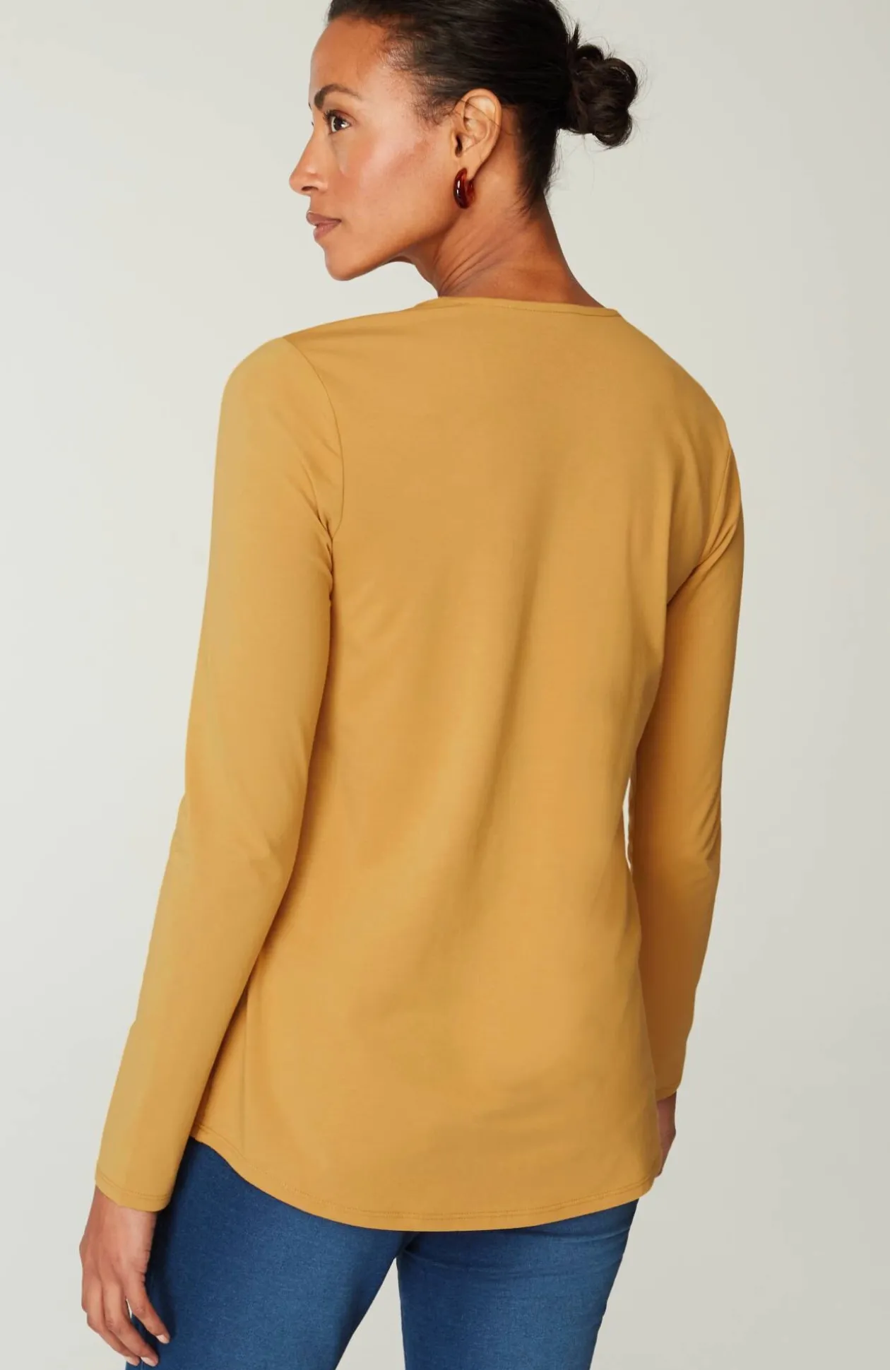 Pure Jill Long-Sleeve Shirttail Tee