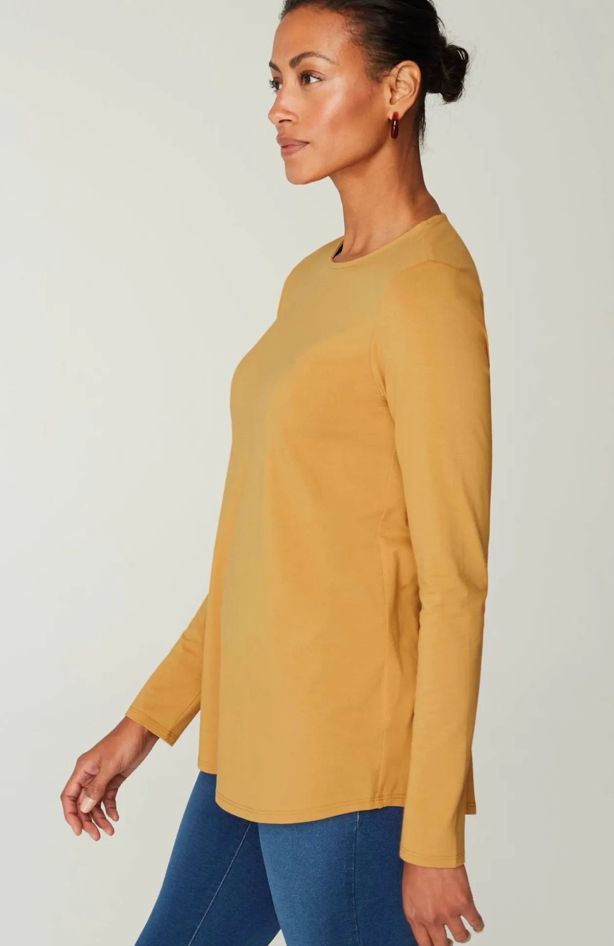 Pure Jill Long-Sleeve Shirttail Tee