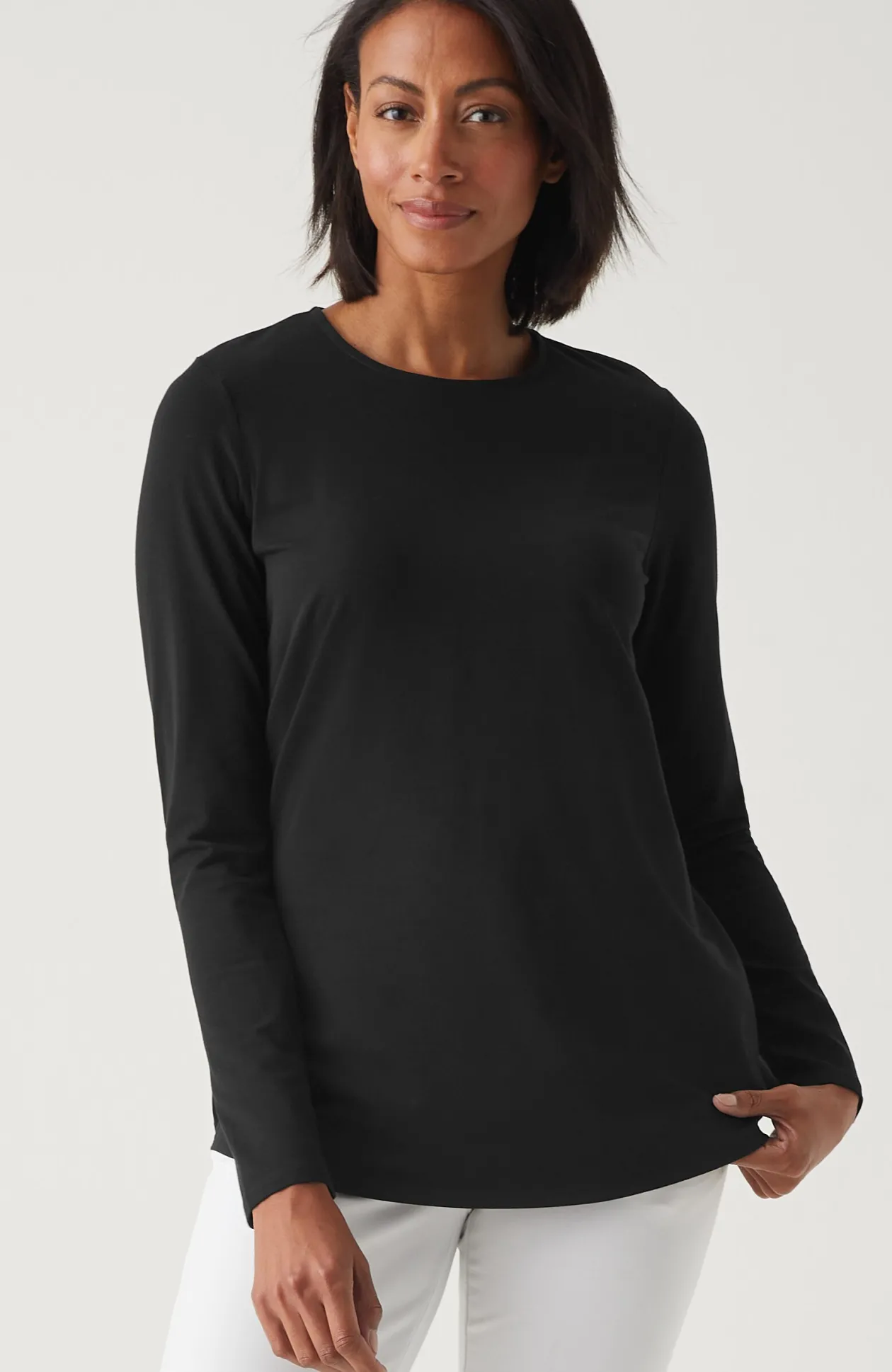Pure Jill Long-Sleeve Shirttail Tee