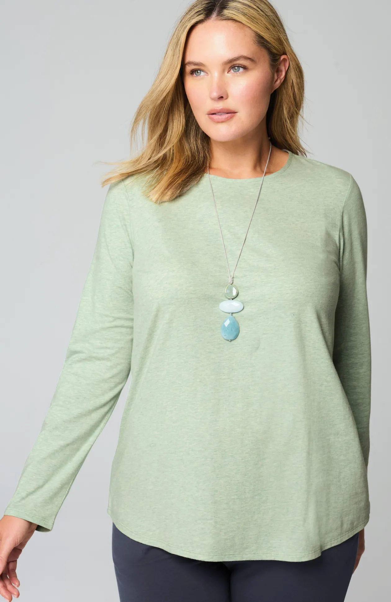 Pure Jill Long-Sleeve Shirttail Tee