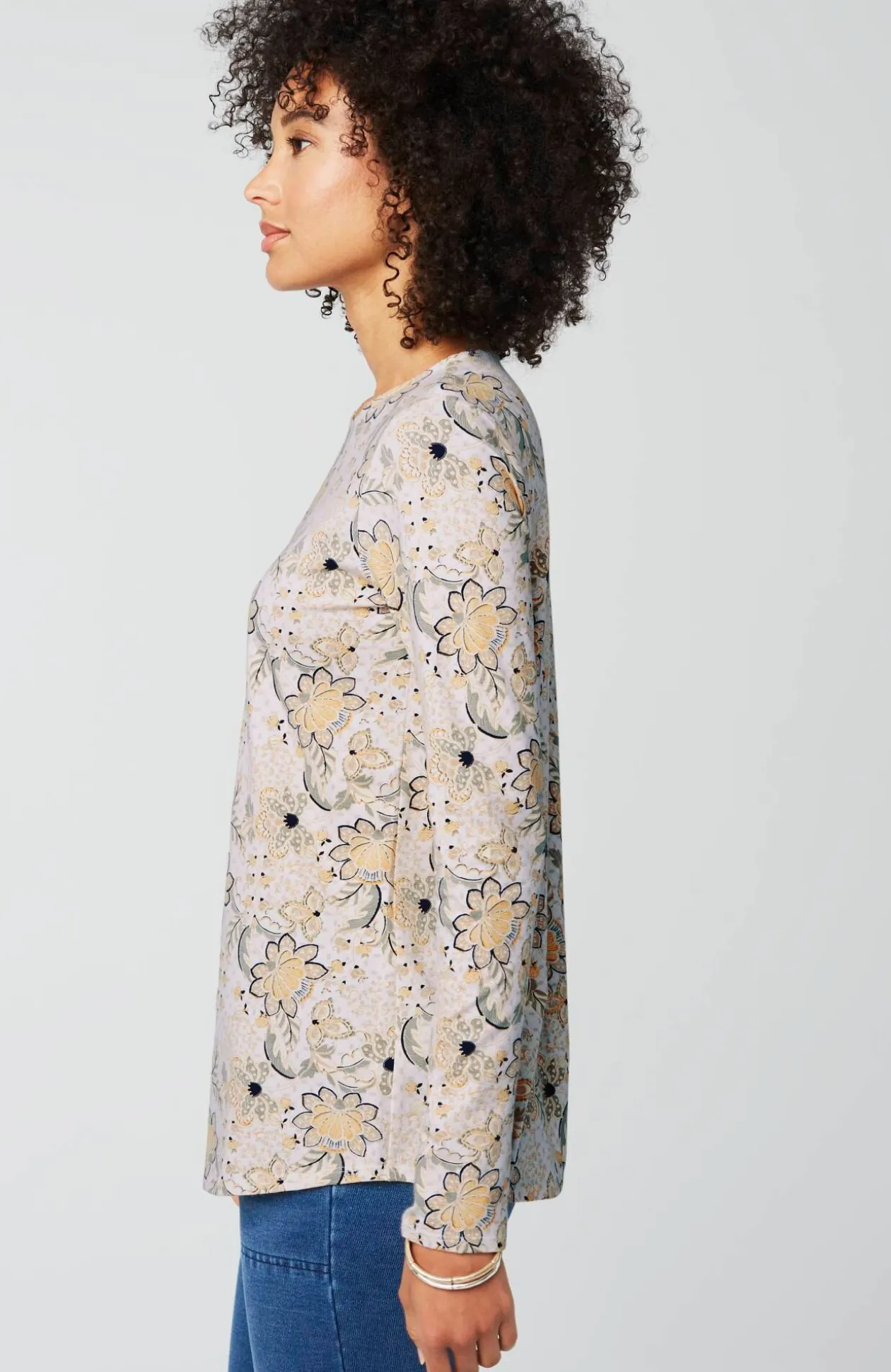 Pure Jill Long-Sleeve Shirttail Tee