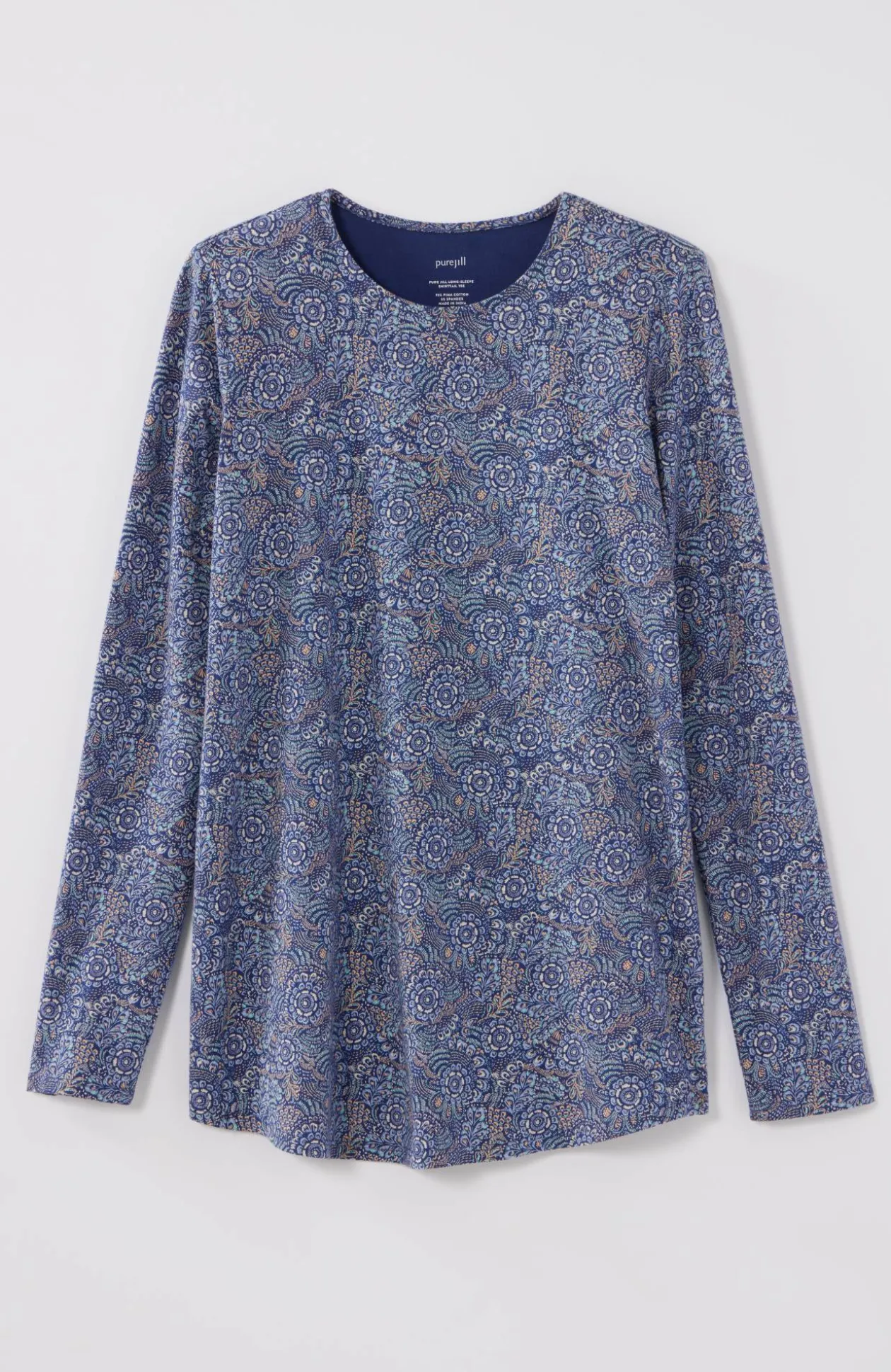 Pure Jill Long-Sleeve Shirttail Tee