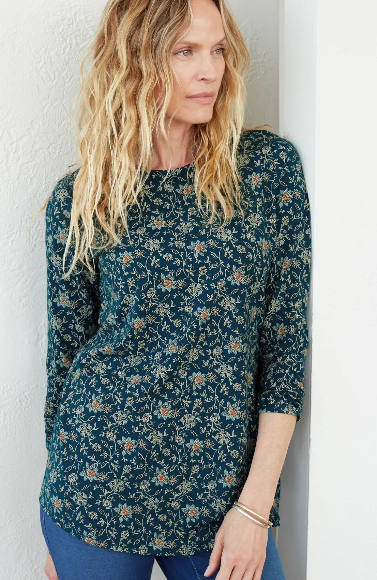 Pure Jill Long-Sleeve Shirttail Tee