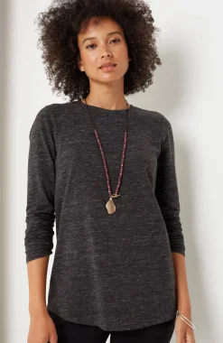 Pure Jill Long-Sleeve Shirttail Tee