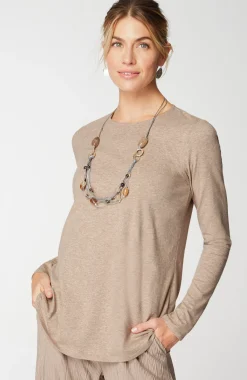 Pure Jill Long-Sleeve Shirttail Tee