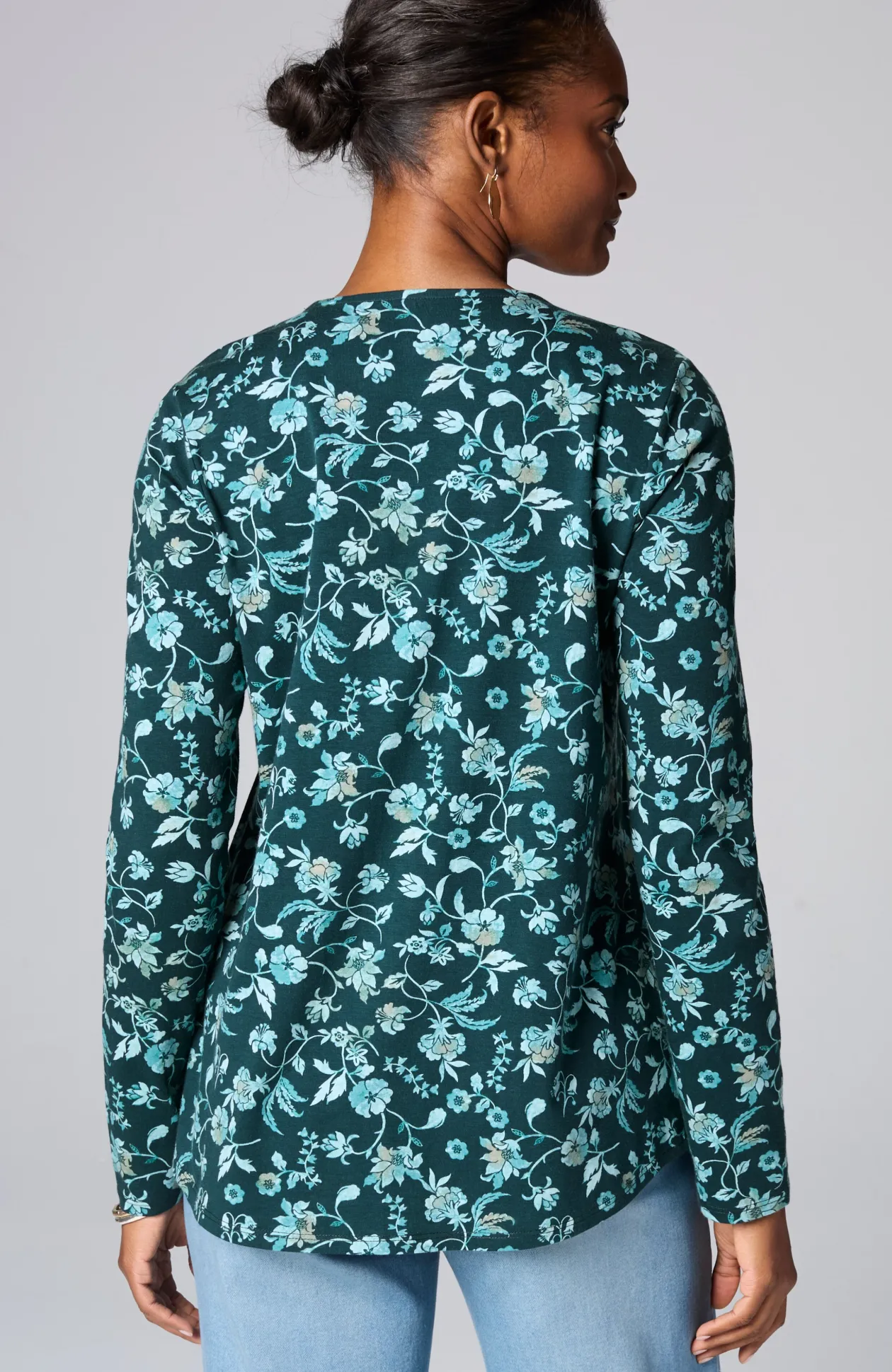 Pure Jill Long-Sleeve Shirttail Tee