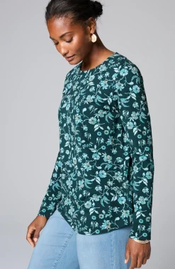 Pure Jill Long-Sleeve Shirttail Tee