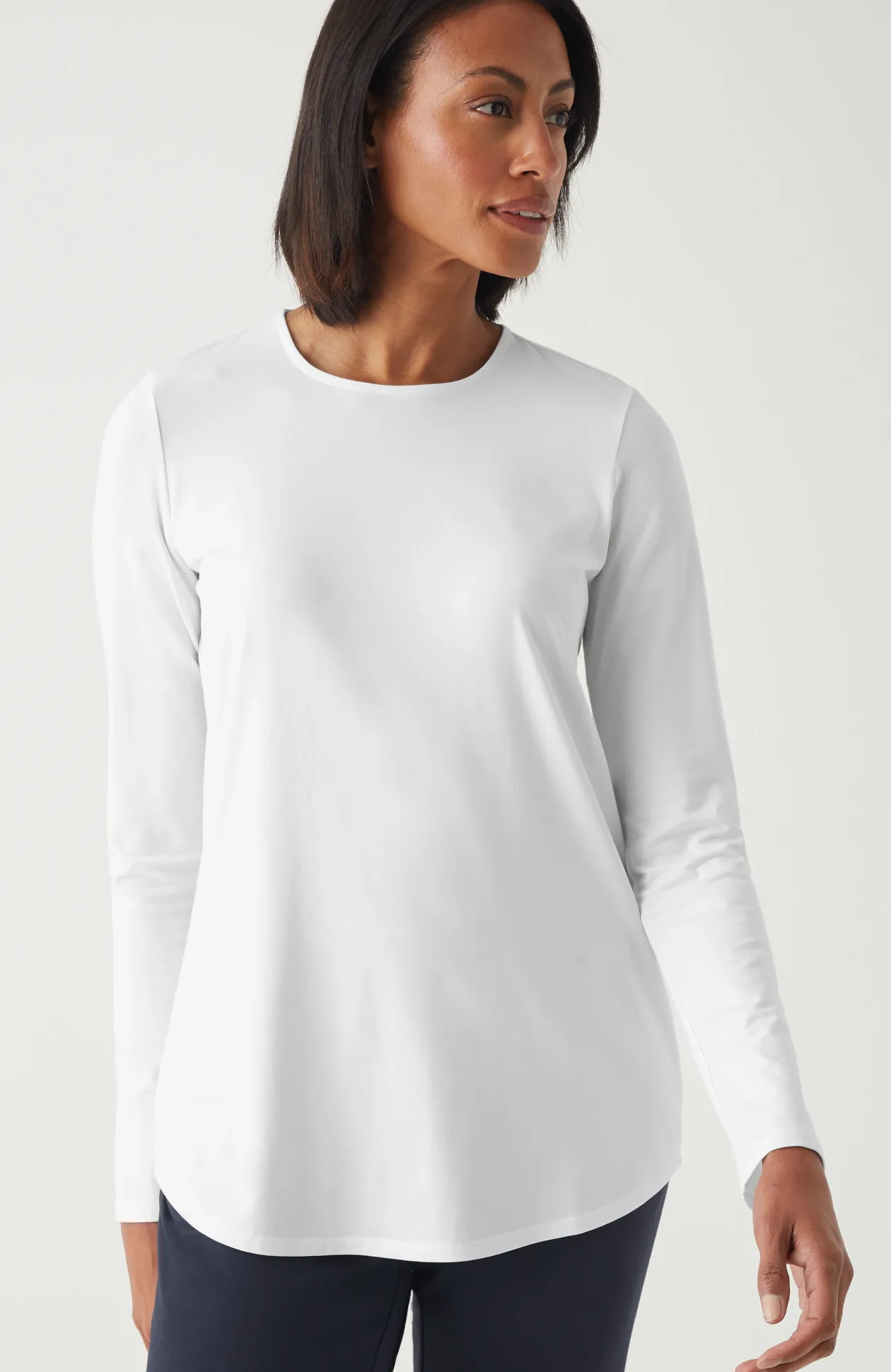 Pure Jill Long-Sleeve Shirttail Tee