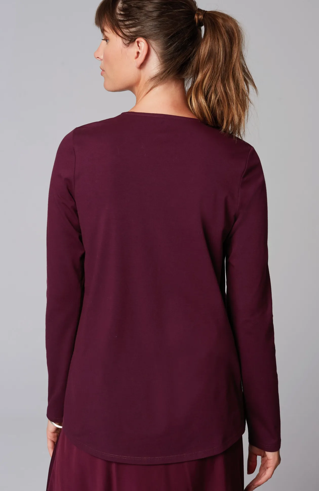 Pure Jill Long-Sleeve Shirttail Tee