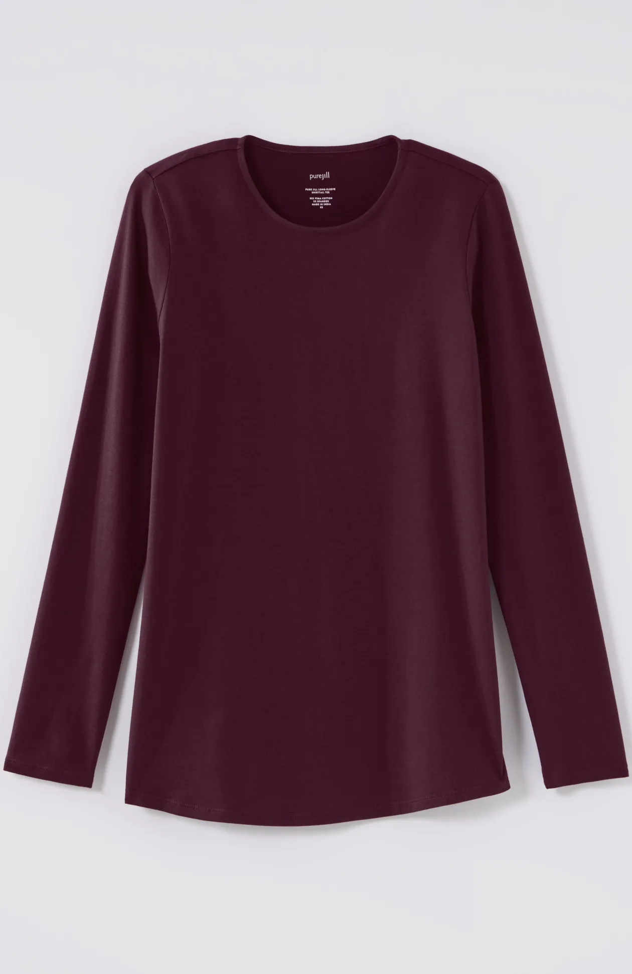 Pure Jill Long-Sleeve Shirttail Tee