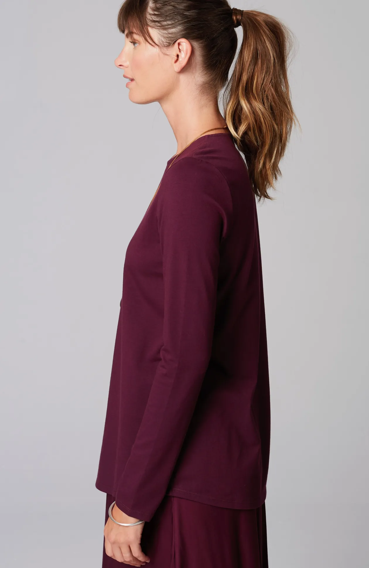 Pure Jill Long-Sleeve Shirttail Tee