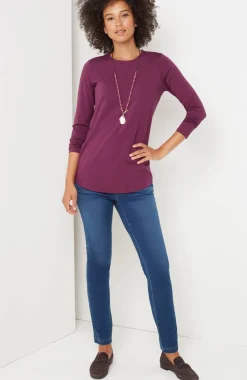 Pure Jill Long-Sleeve Shirttail Tee
