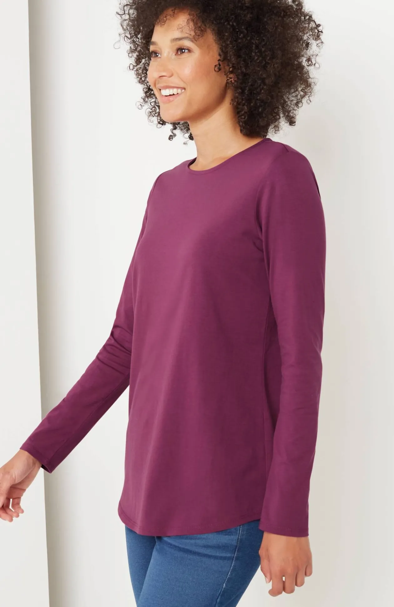 Pure Jill Long-Sleeve Shirttail Tee