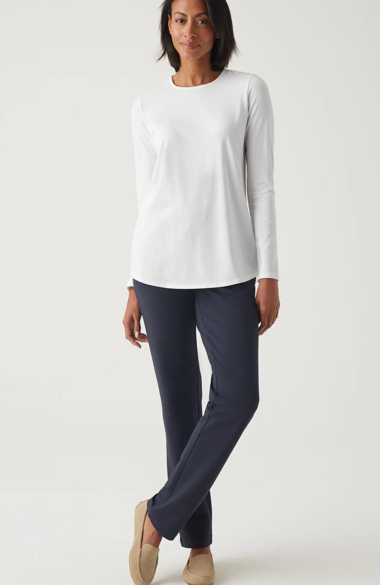 Pure Jill Long-Sleeve Shirttail Tee