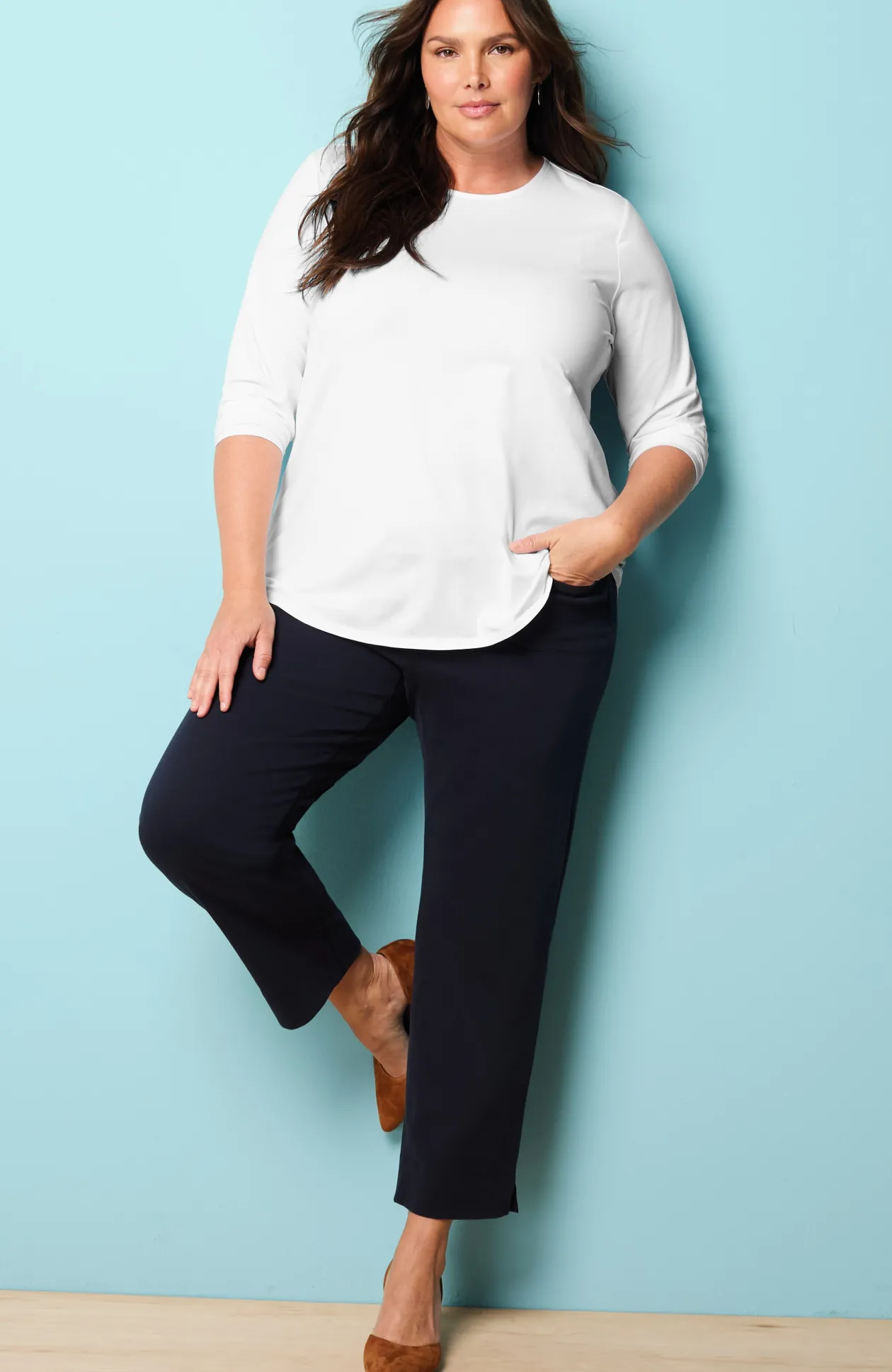Pure Jill Long-Sleeve Shirttail Tee