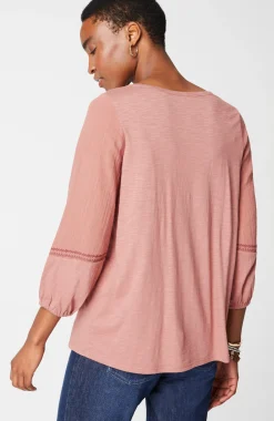 Pure Jill Mixed-Media Knit Top