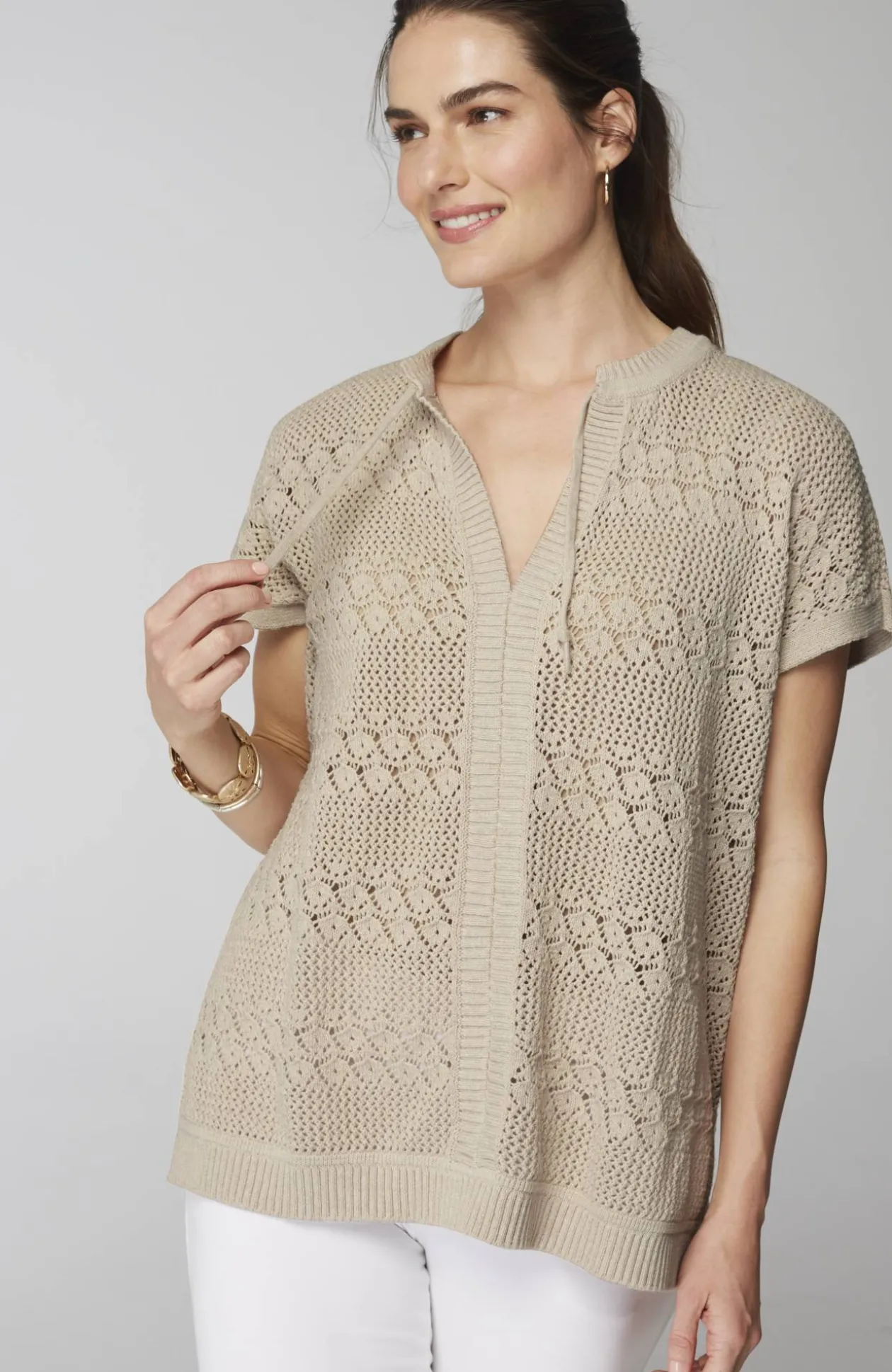 Pure Jill Open-Textured Sweater