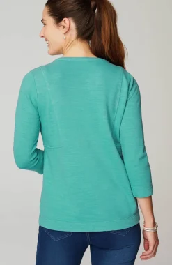 Pure Jill Organically Grown Cotton Buttoned Top