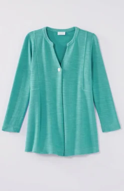 Pure Jill Organically Grown Cotton Buttoned Top