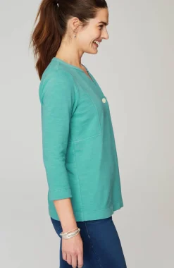 Pure Jill Organically Grown Cotton Buttoned Top
