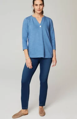 Pure Jill Organically Grown Cotton Buttoned Top